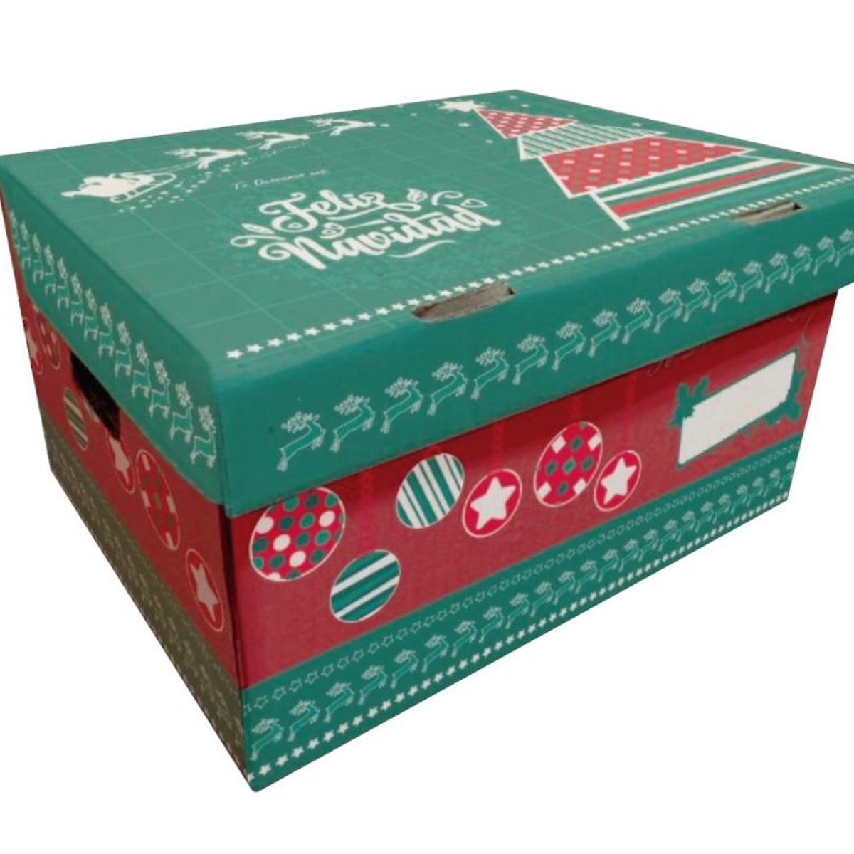 GENERICO - CAJA PARA CANASTA NAVIDEÑA X 50 UNID - ESTANDAR/VERDE Y ROJA