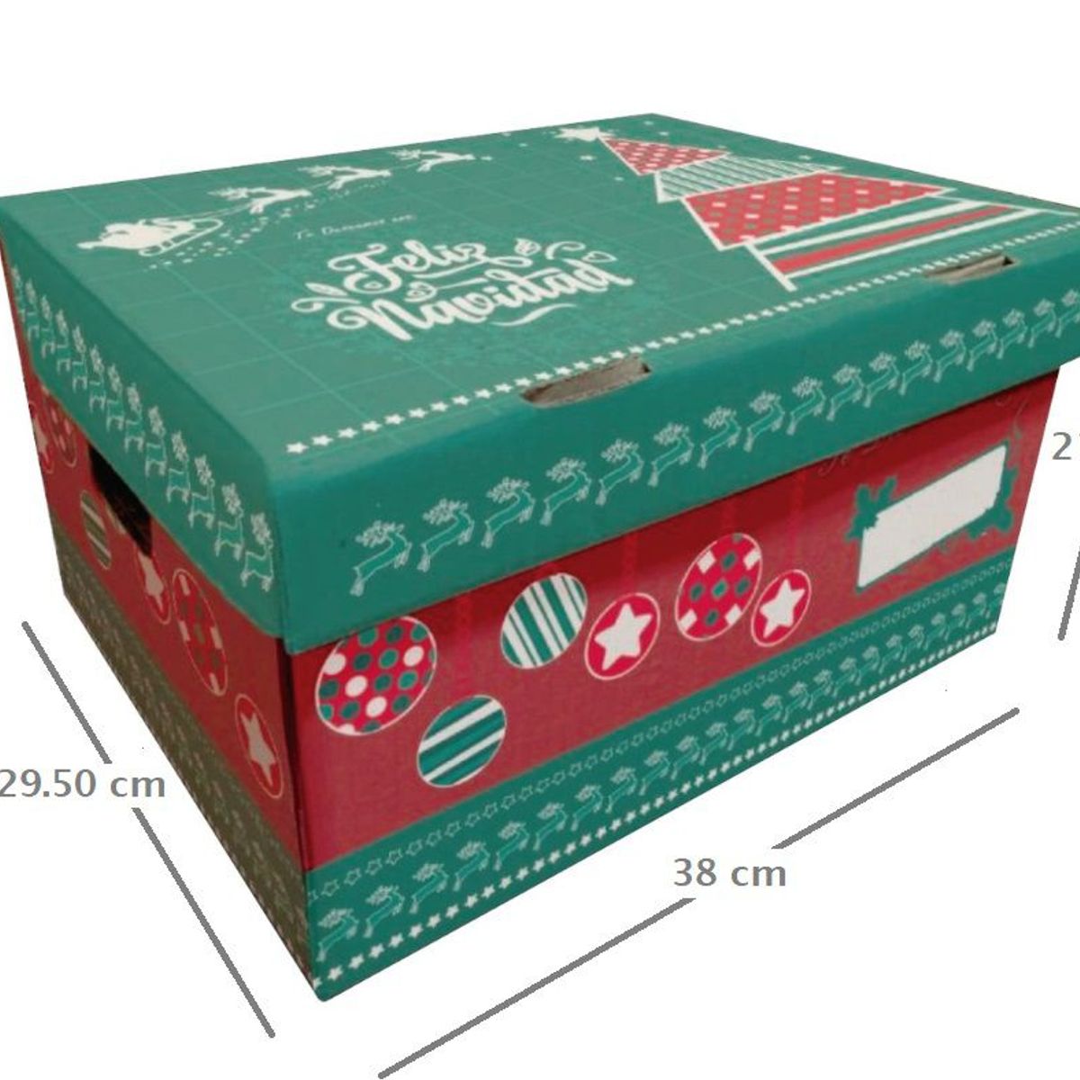 GENERICO - CAJA PARA CANASTA NAVIDEÑA X 50 UNID - ESTANDAR/VERDE Y ROJA