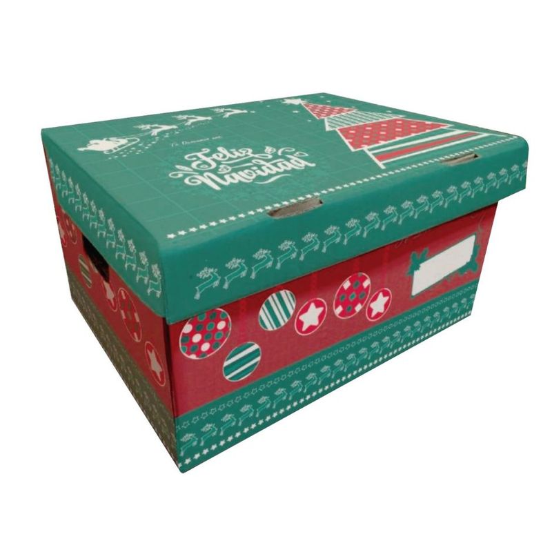 GENERICO - CAJA PARA CANASTA NAVIDEÑA X 300 UNID- ESTANDAR/VERDE Y ROJA