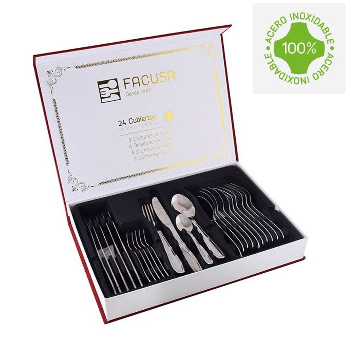 FACUSA - Set de Cubiertos x 24 Mesa Facusa (Estuche Especial)