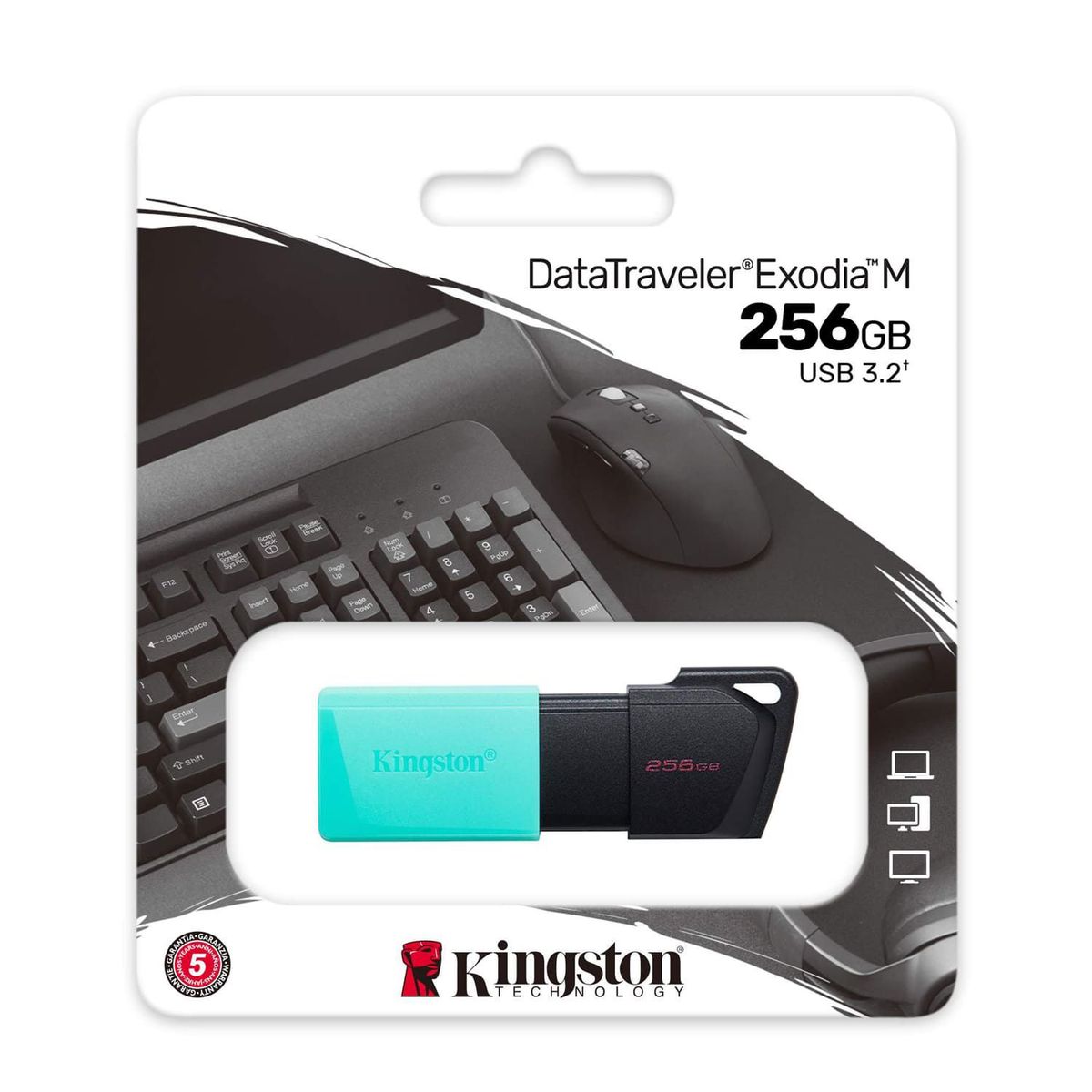 KINGSTON - Memoria USB 3.2 Kingston Exodia DTXM/256GB Turquesa