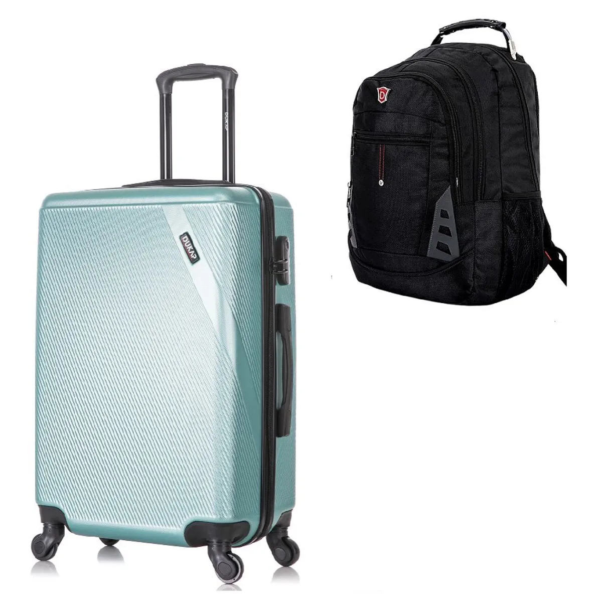 DUKAP - Maleta Cabinera 51cm Discovery Verde Agua y Mochila Portalaptop MO305
