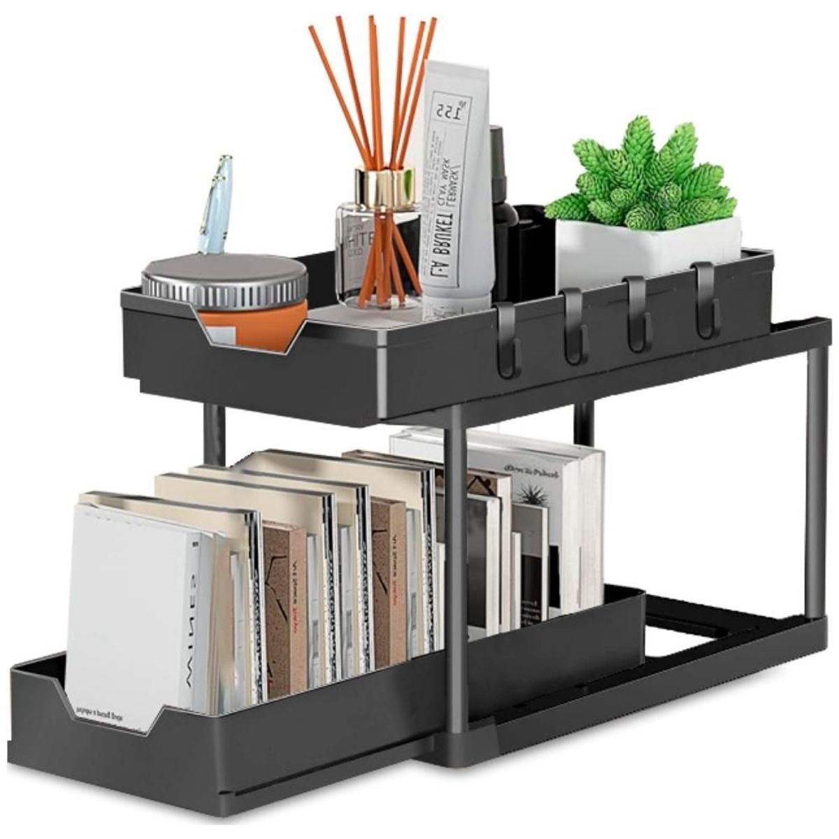 MINARI - Librero Organizador 2 Niveles Escritorio Oficina Libros 13Y