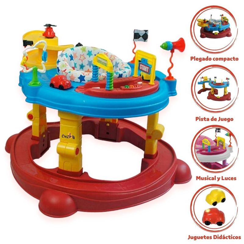 BEAUTIFUL - Andador Saltarín Para Bebé 5 en 1 «CARRUSEL 360°» Red