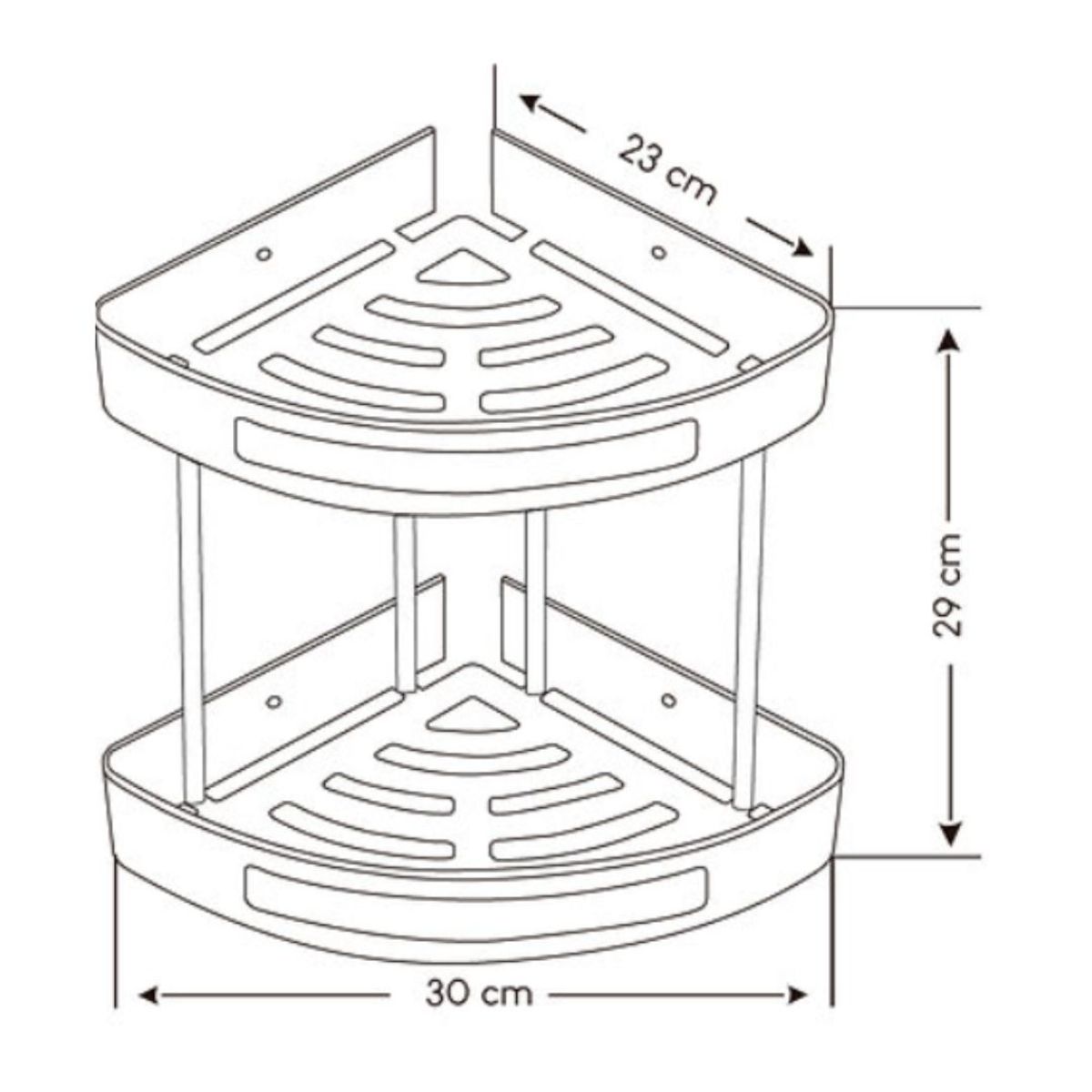 GENERICO - Repisa Esquinero de Acero Inoxidable