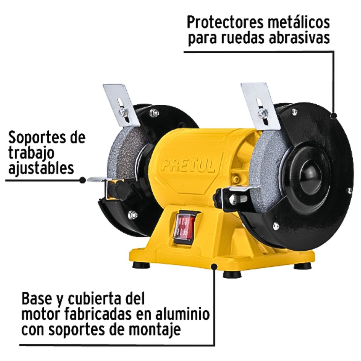 PRETUL - Esmeril amoladora de banco de 5 16Hp 220V Pretul