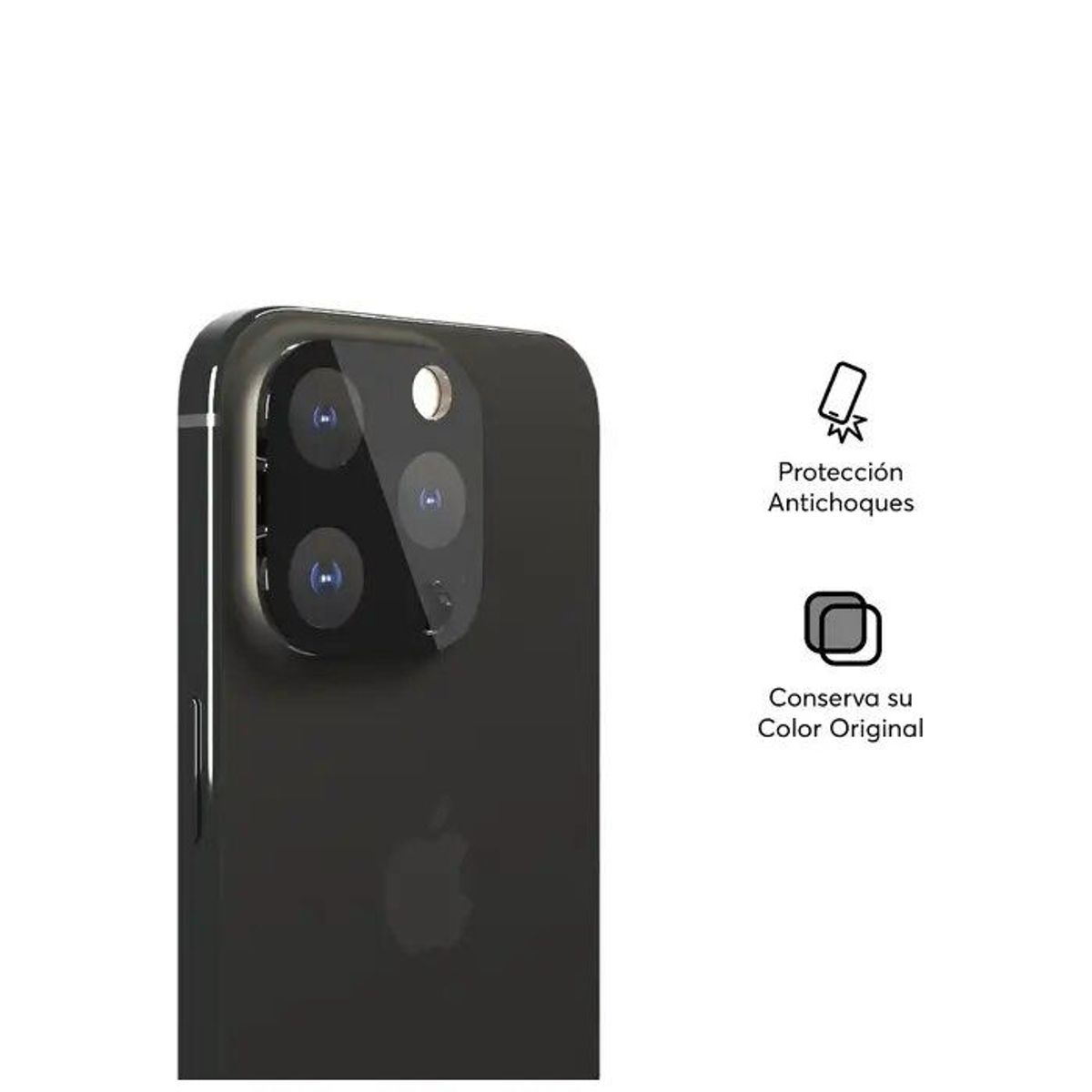 GENERICO - Protector  para cámaras de iPhone 15 Pro /15 Pro Max Negro