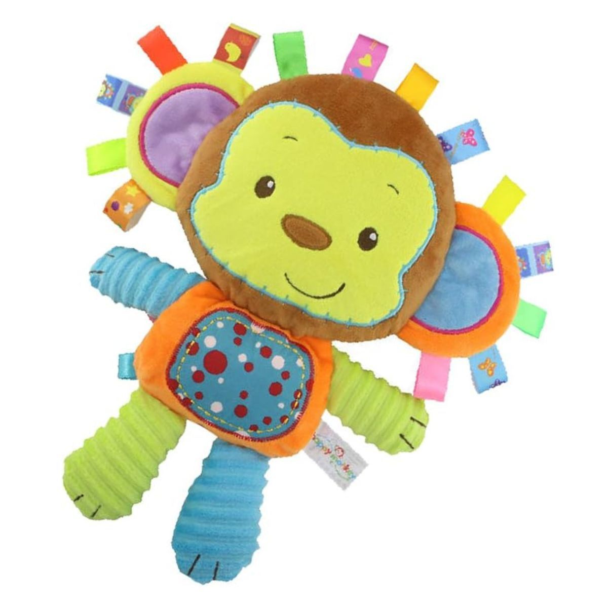 GENERICO - PELUCHE DE APEGO CON TEXTURAS SONAJERO PARA BEBES MONITO