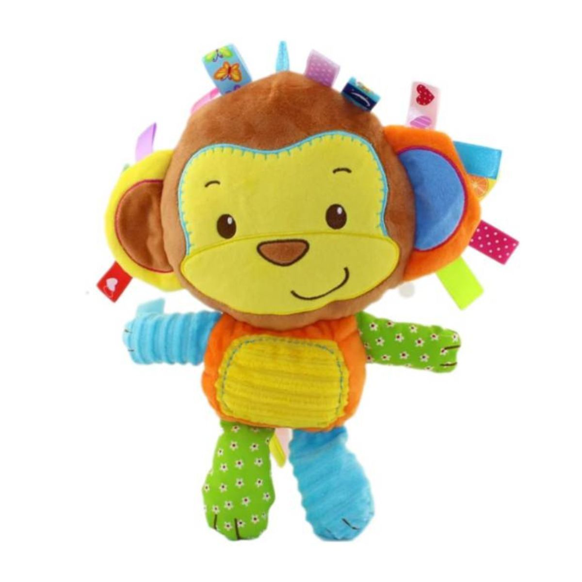 GENERICO - PELUCHE DE APEGO CON TEXTURAS SONAJERO PARA BEBES MONITO