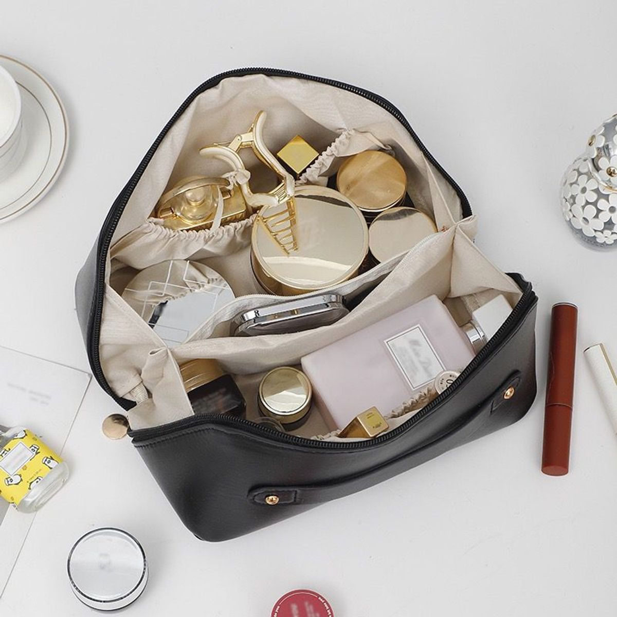 GENERICO - Neceser Estuche Organizador De Cosméticos Negro