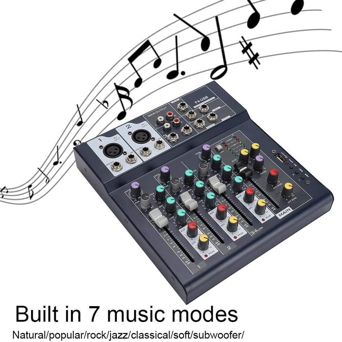 OEM - Mezclador F4-USB Mezclador de Escenario Mezclador de Audio