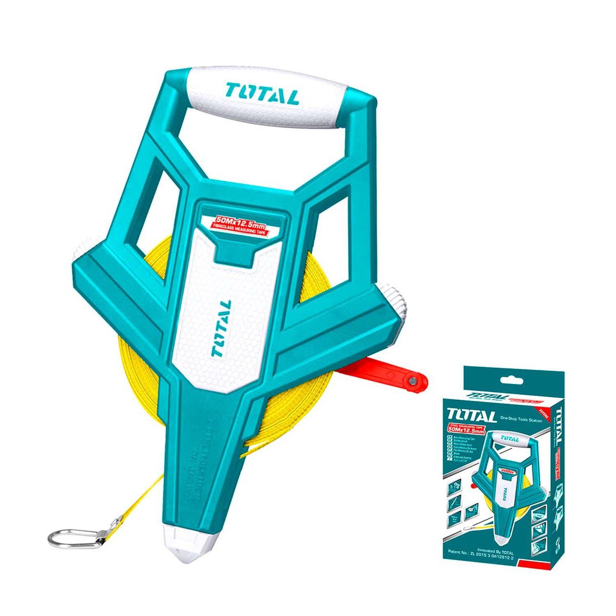 TOTAL TOOLS - CINTA HUINCHA DE MEDIR 50M TOTAL MANGO ERGONÓMICO MEDICIÓN - TMT710506