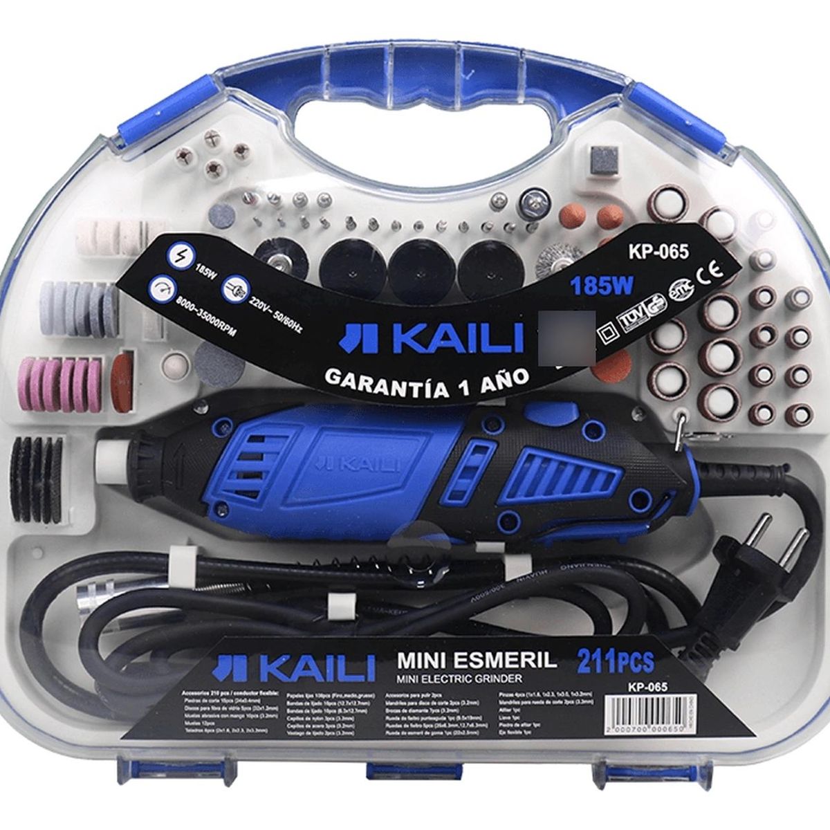 KAMASA - Mini Esmeril 180W Kaili KP-065 con Maletin 211Pz