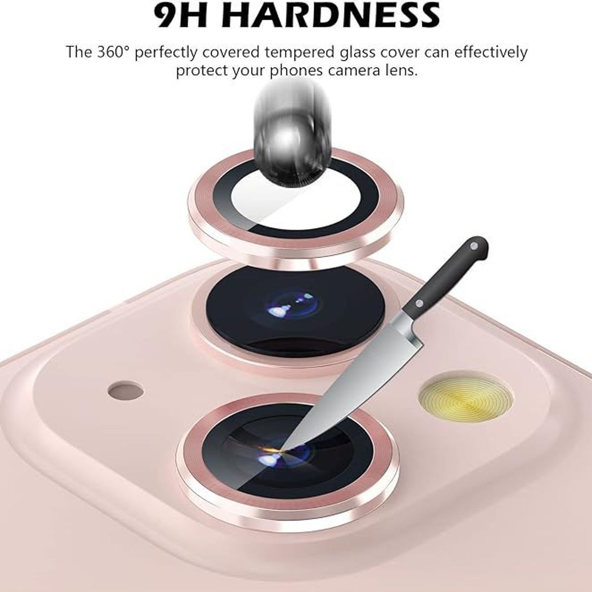 GENERICO - Protector de Cámara Metálico iPhone 15 / 15 Plus Rosado