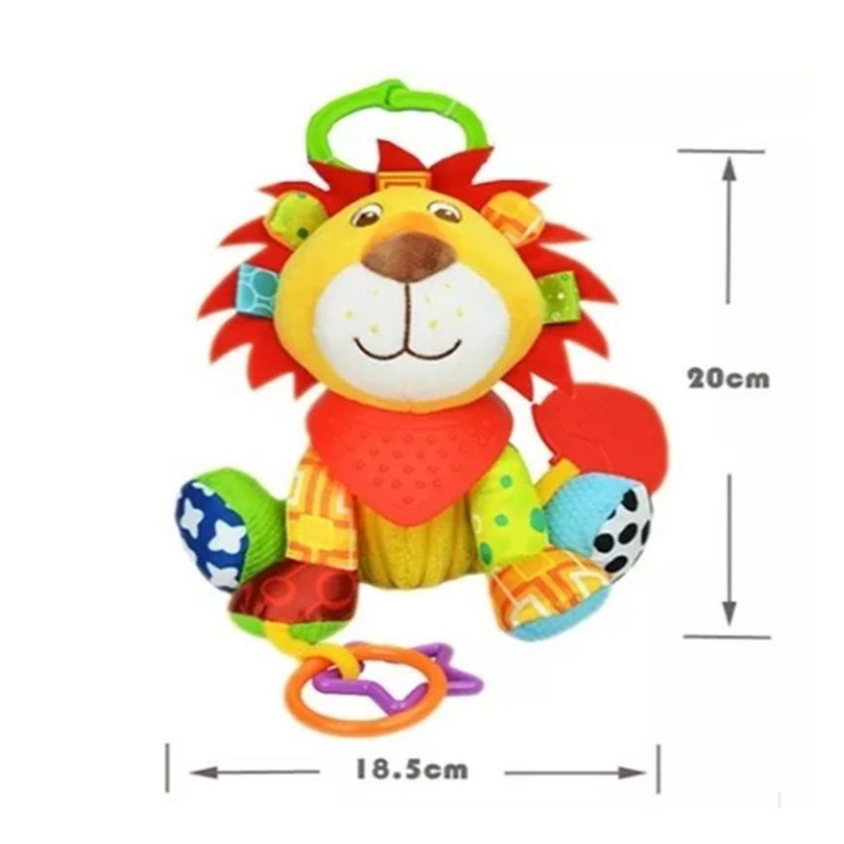 GENERICO - Peluche Juguete León Sensorial con mordedor para bebe.