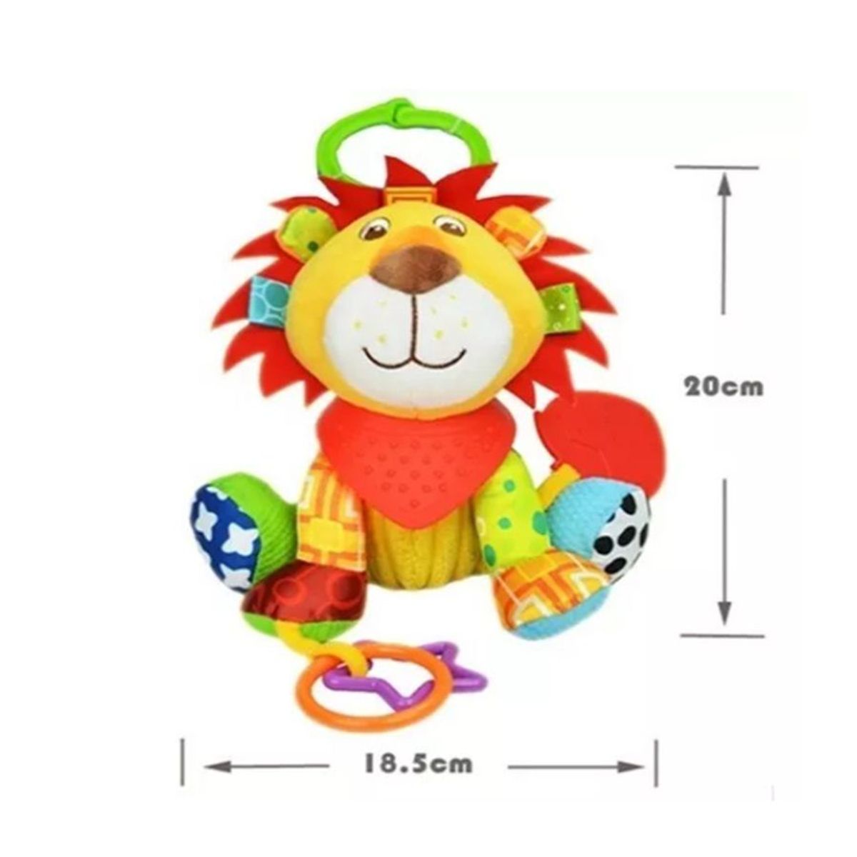 GENERICO - Peluche Juguete León Sensorial con mordedor para bebe.