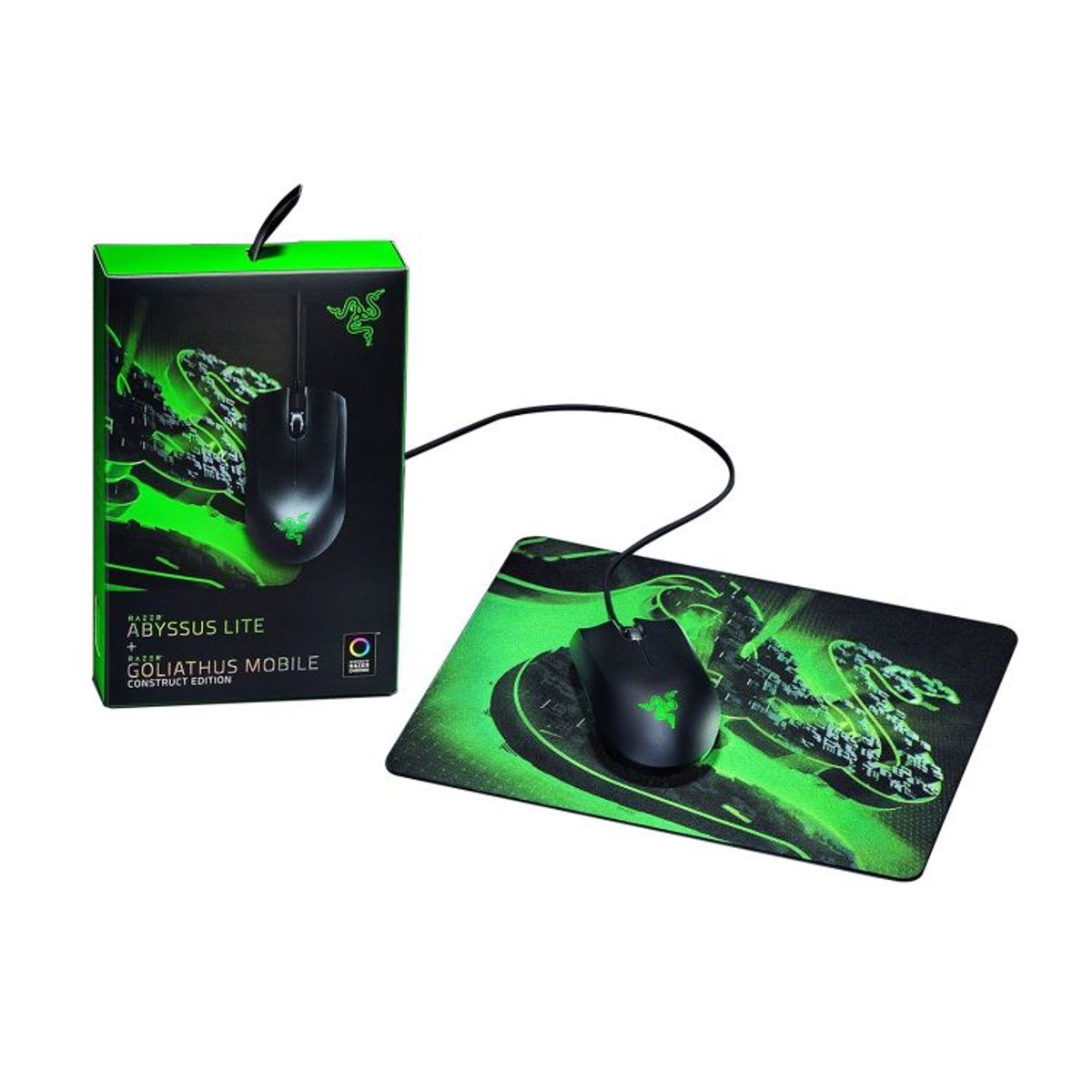 RAZER - Mousepad Y Mouse Razer  Abyssus Lite Y Goliathus Construct Rgb Chroma
