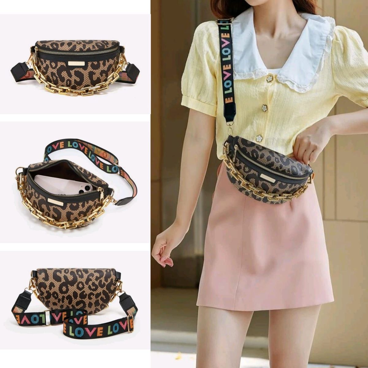 GENERICO - Bolso de Pecho Elegante Cangurera para Mujer.