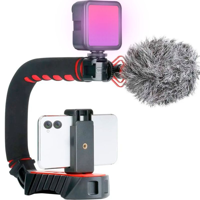 ULANZI - Estabilizador Ulanzi U-grip Luz Led Vl49 RGB Micrófono Cardiode Y Clip