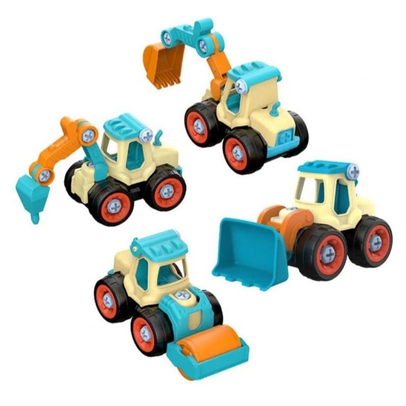 GENERICO - Juguete 4 en 1 Mini Excavadora Didactico para Construcción