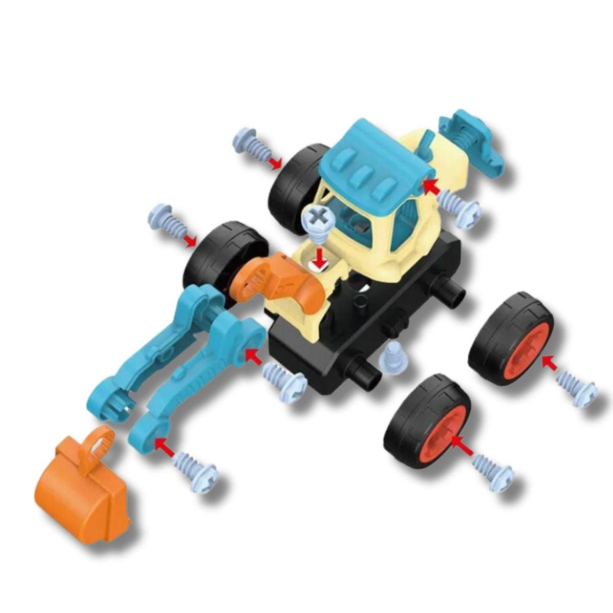 GENERICO - Juguete 4 en 1 Mini Excavadora Didactico para Construcción