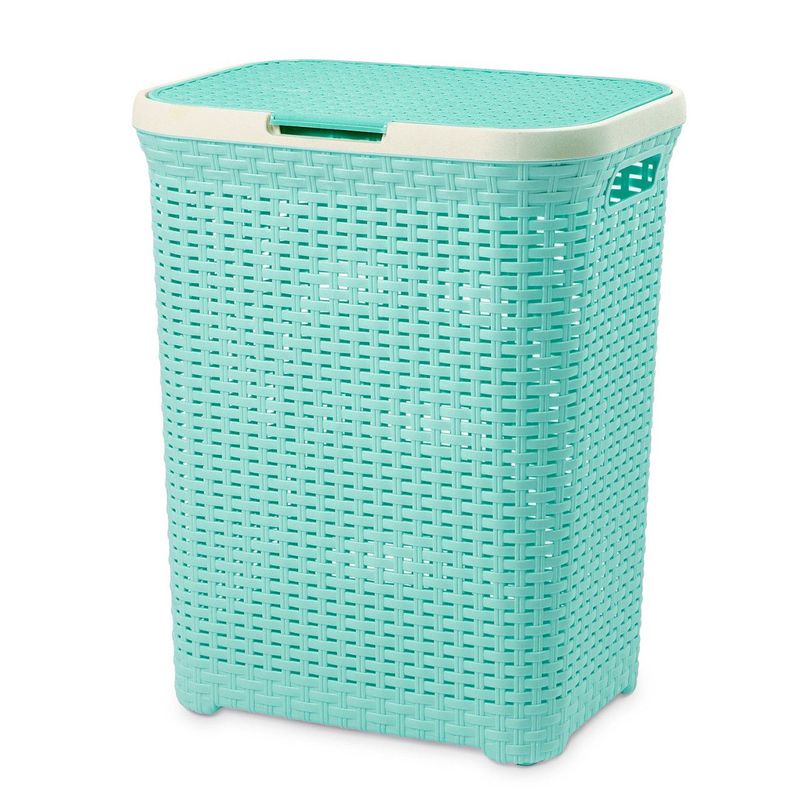 REYPLAST - Cesto Modelo Ratán Grande ReyPlast Turquesa