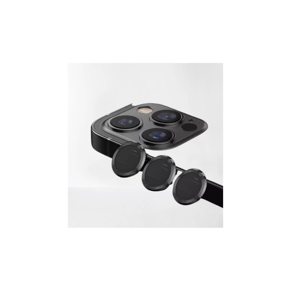 GENERICO - Protector de Cámara Metálico iPhone 15 Pro / 15 Pro Max - Negro