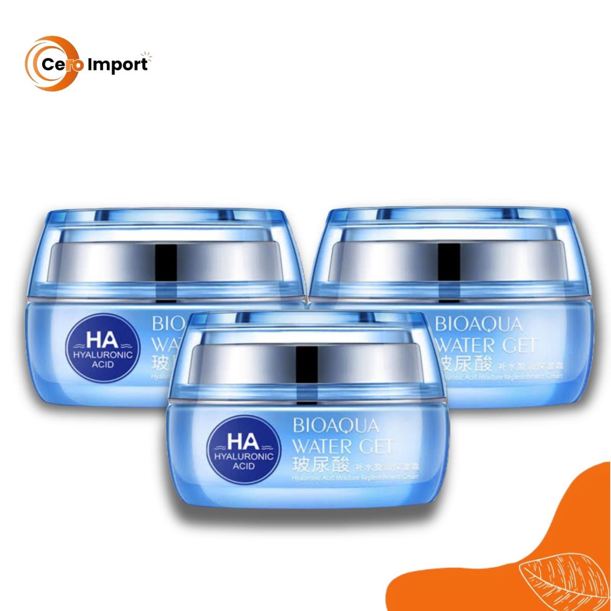 BIOAQUA - Pack 3 Cremas Hidratante de Acido Hialuronico Water Get - Bioaqua