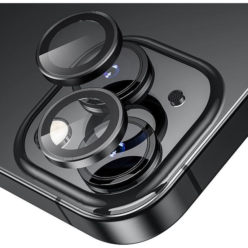 GENERICO - Protector de Cámara Metálico iPhone 15 / 15 Plus Negro