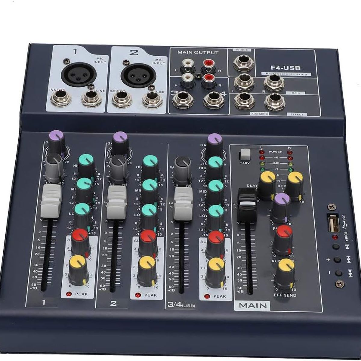 OEM - Mezclador F4-USB Mezclador de Escenario Mezclador de Audio