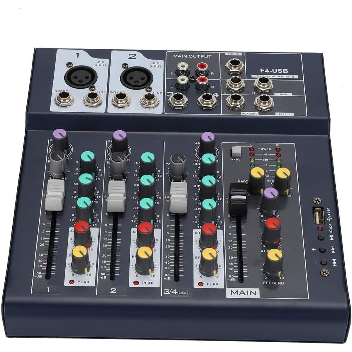 OEM - Mezclador F4-USB Mezclador de Escenario Mezclador de Audio