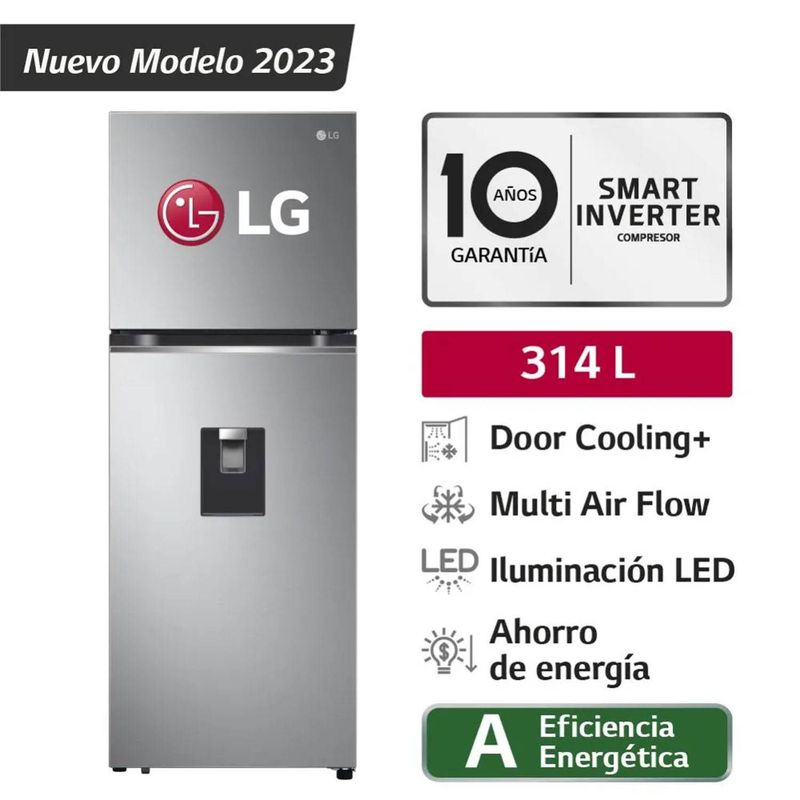LG - Refrigeradora Top Freezer 314 L con DoorCooling.
