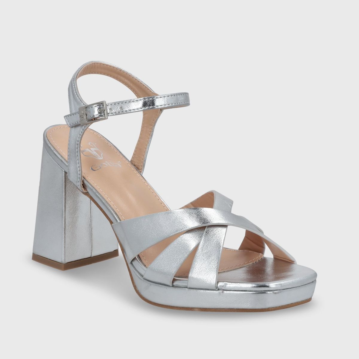 GOTTA - Sandalia Taco Plateada  Mujer 45902 Gotta