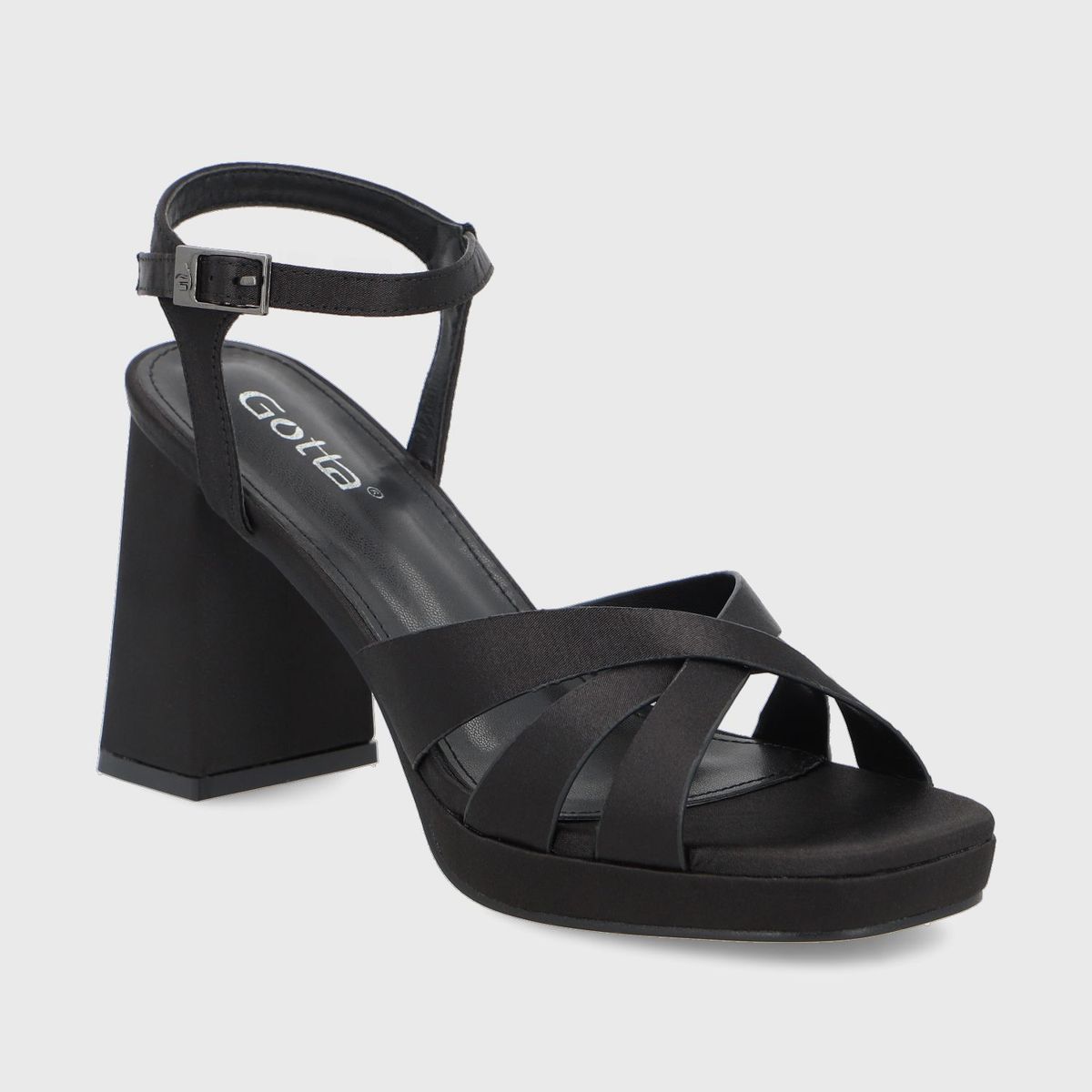 GOTTA - Sandalia Taco Negra  Mujer 45902 Gotta