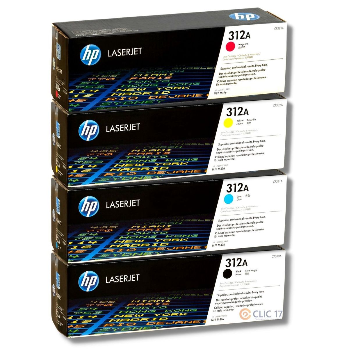 HP - Kit Toner HP 312A Cyan Magenta Amarillo Negro - Pack