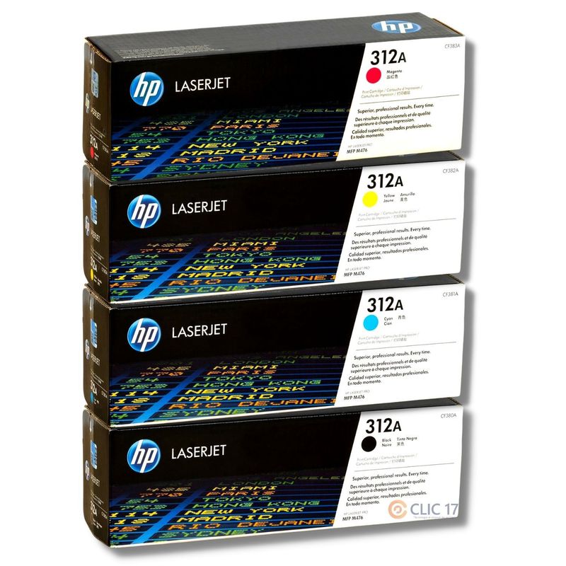 HP - Kit Toner HP 312A Cyan Magenta Amarillo Negro - Pack