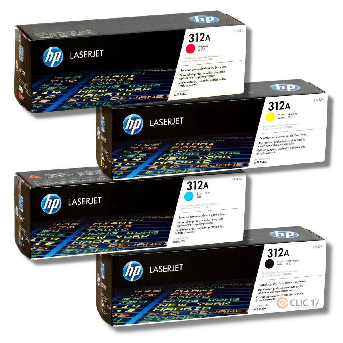 HP - Kit Toner HP 312A Cyan Magenta Amarillo Negro - Pack