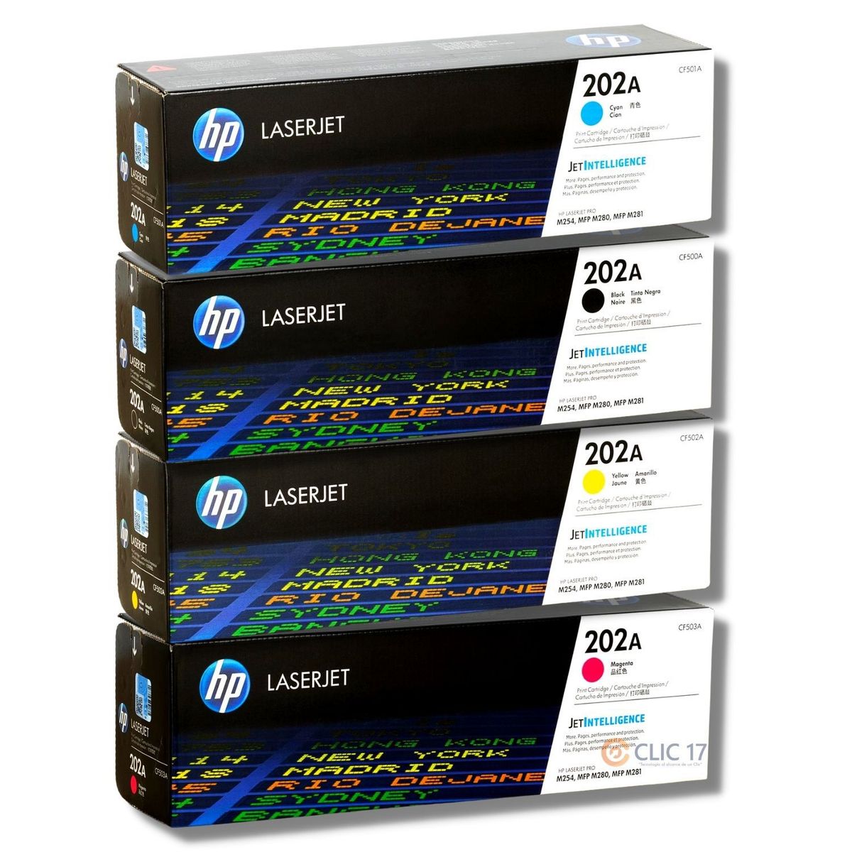 HP - Kit Toner HP 202A Cyan Magenta Amarillo Negro - Pack
