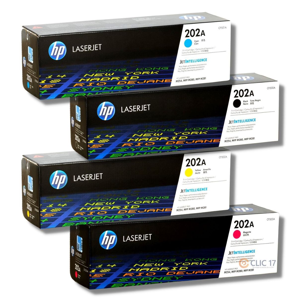HP - Kit Toner HP 202A Cyan Magenta Amarillo Negro - Pack
