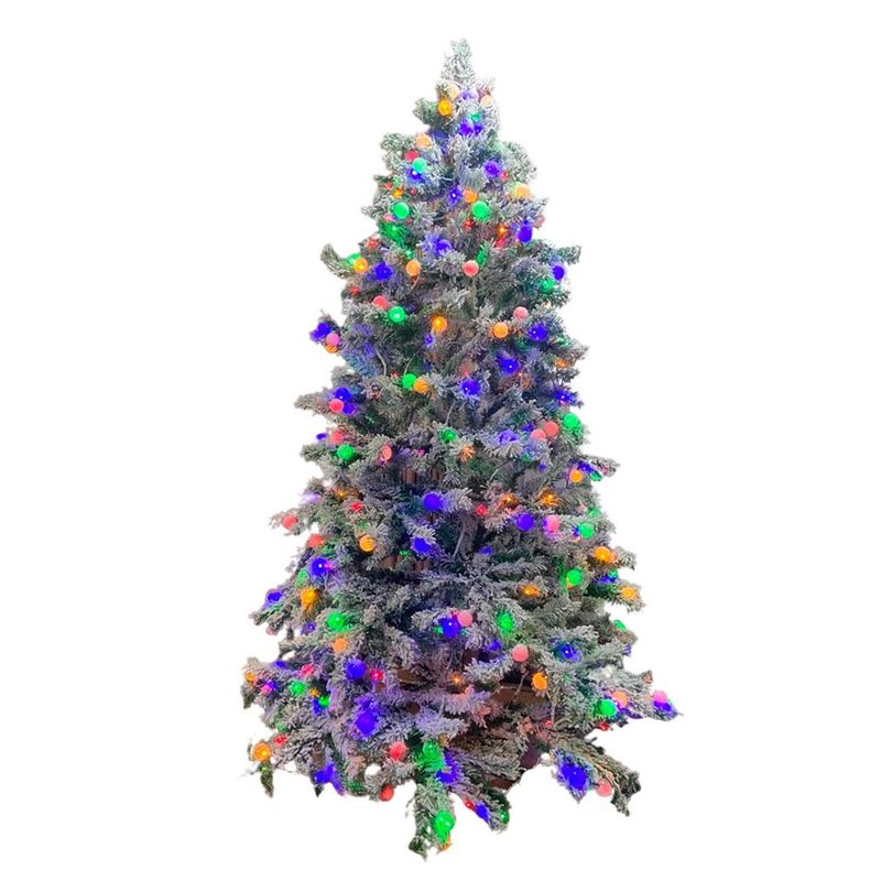 GENERICO - Árbol de Navidad 210cm con luces incorporadas multicolor Premium