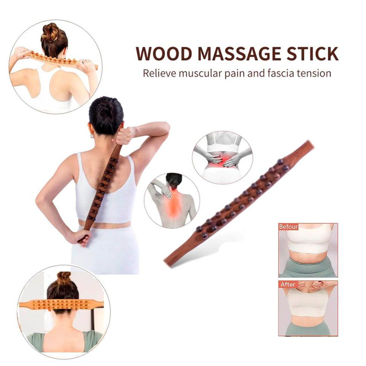 GENERICO - Masajeador de drenaje linfático de madera