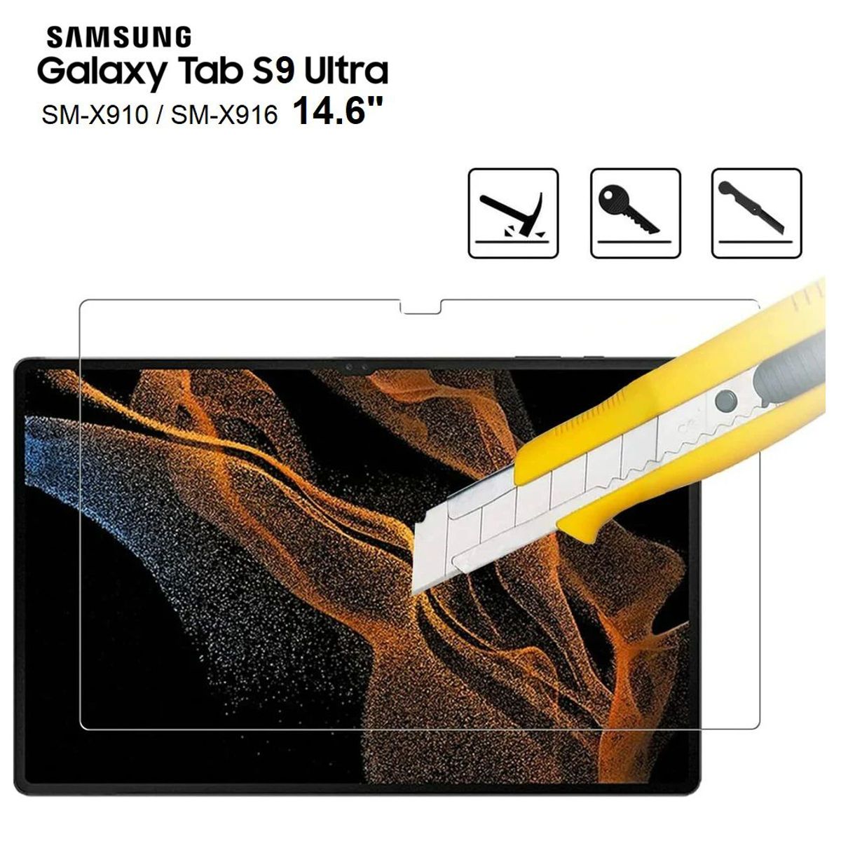 GENERICO - Mica Vidrio Templado para Samsung Tab S9 Ultra 14.6 SM-X910 SM-X916B