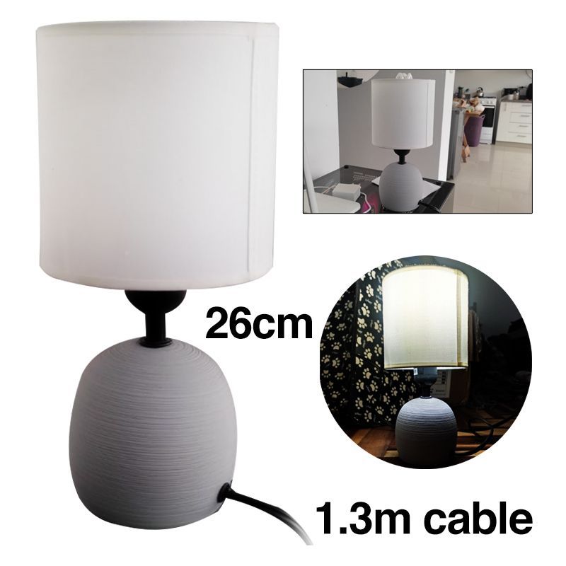 GENERICO - Lámpara de Mesa  Escritorio de Cerámica 26cm Luz Cálida o Fría