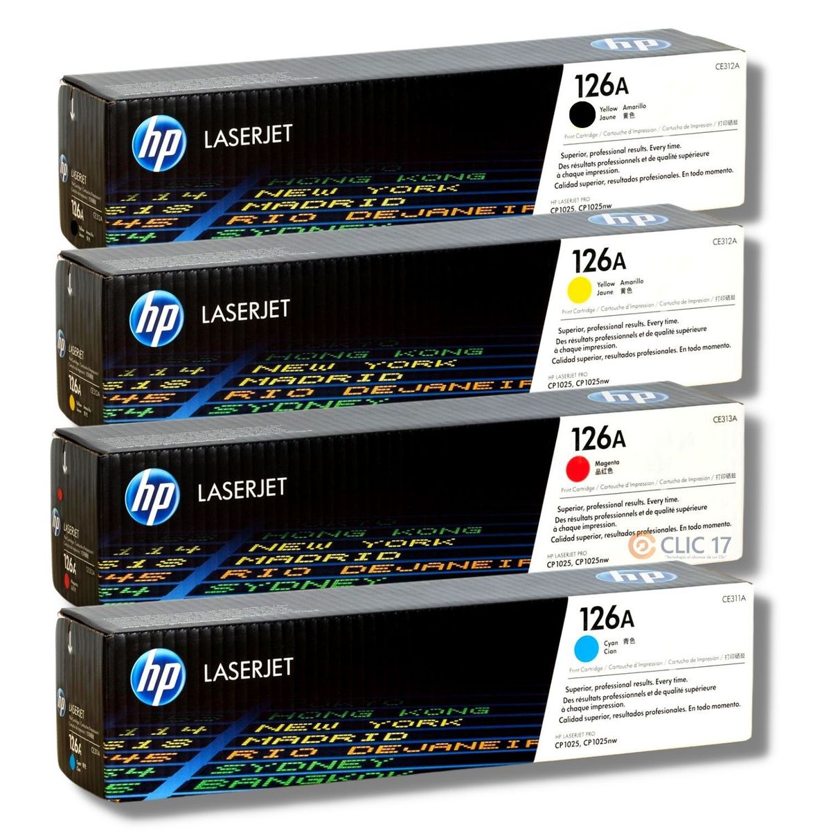 HP - Kit Toner HP 126A Cyan Magenta Amarillo Negro - Pack