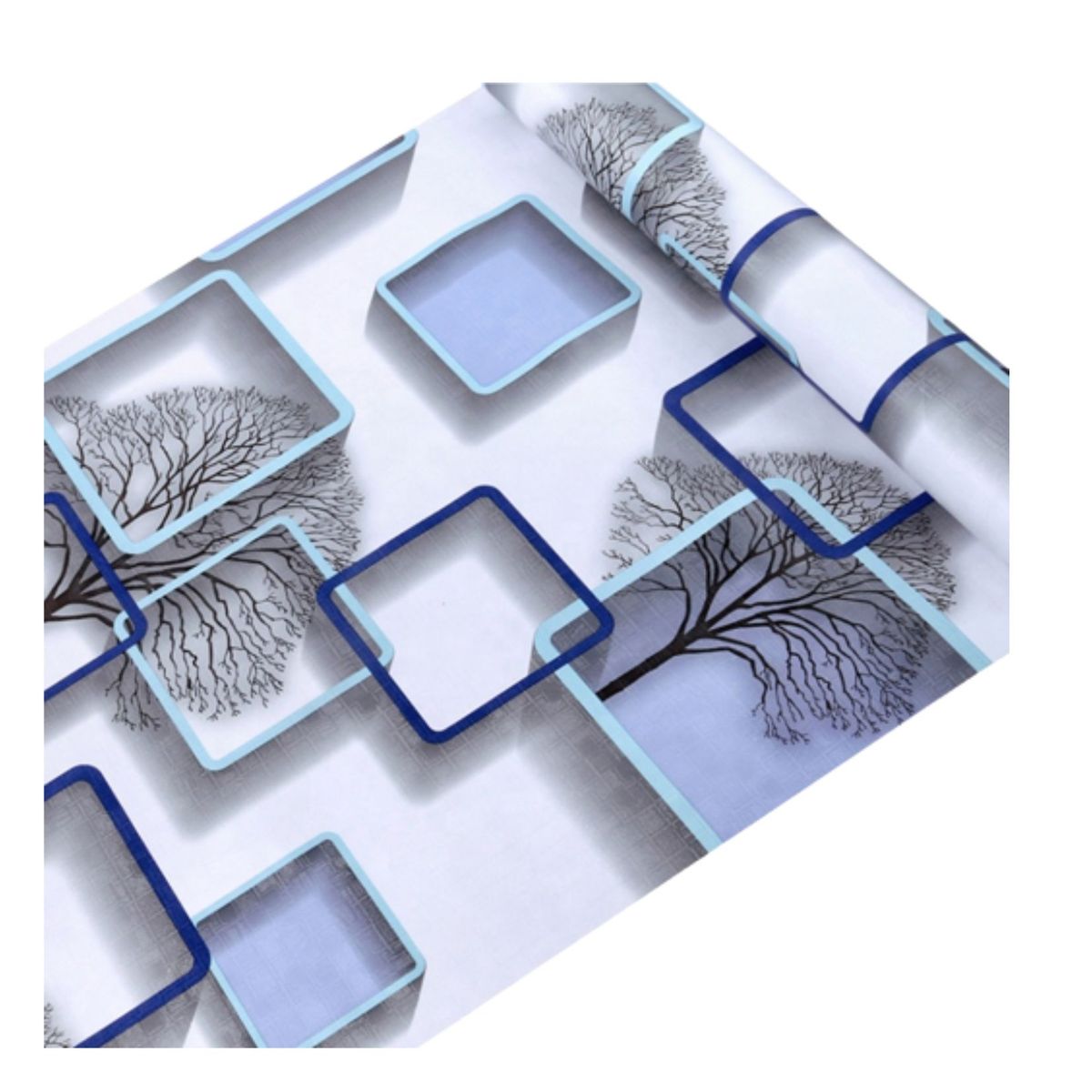 GENERICO - Papel tapiz autoadhesivo - Square lines- ROLLO 10m x 45cm