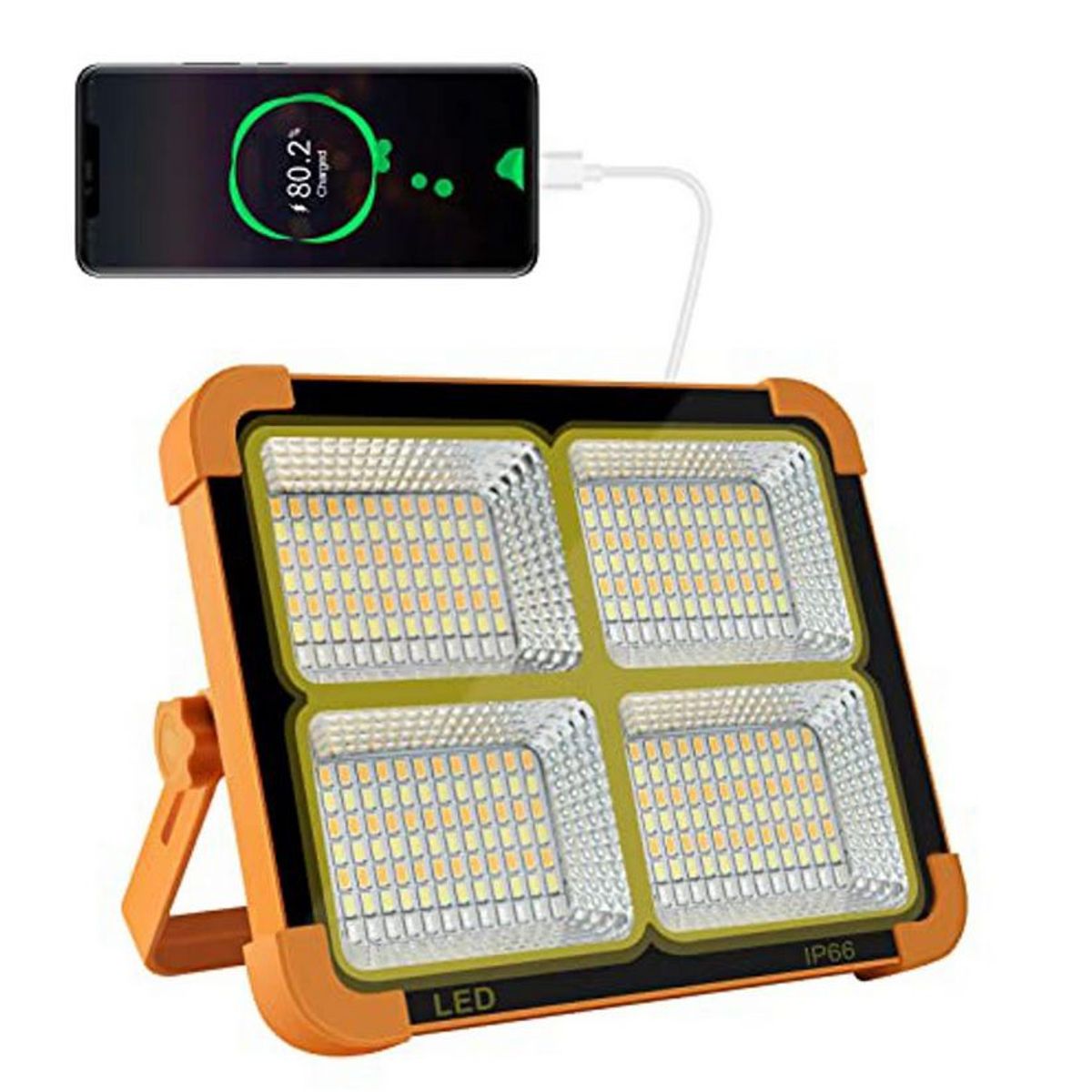 SEISA - Lampara Luz Solar Led - Alta Potencia - Tipo C Y Power Bank