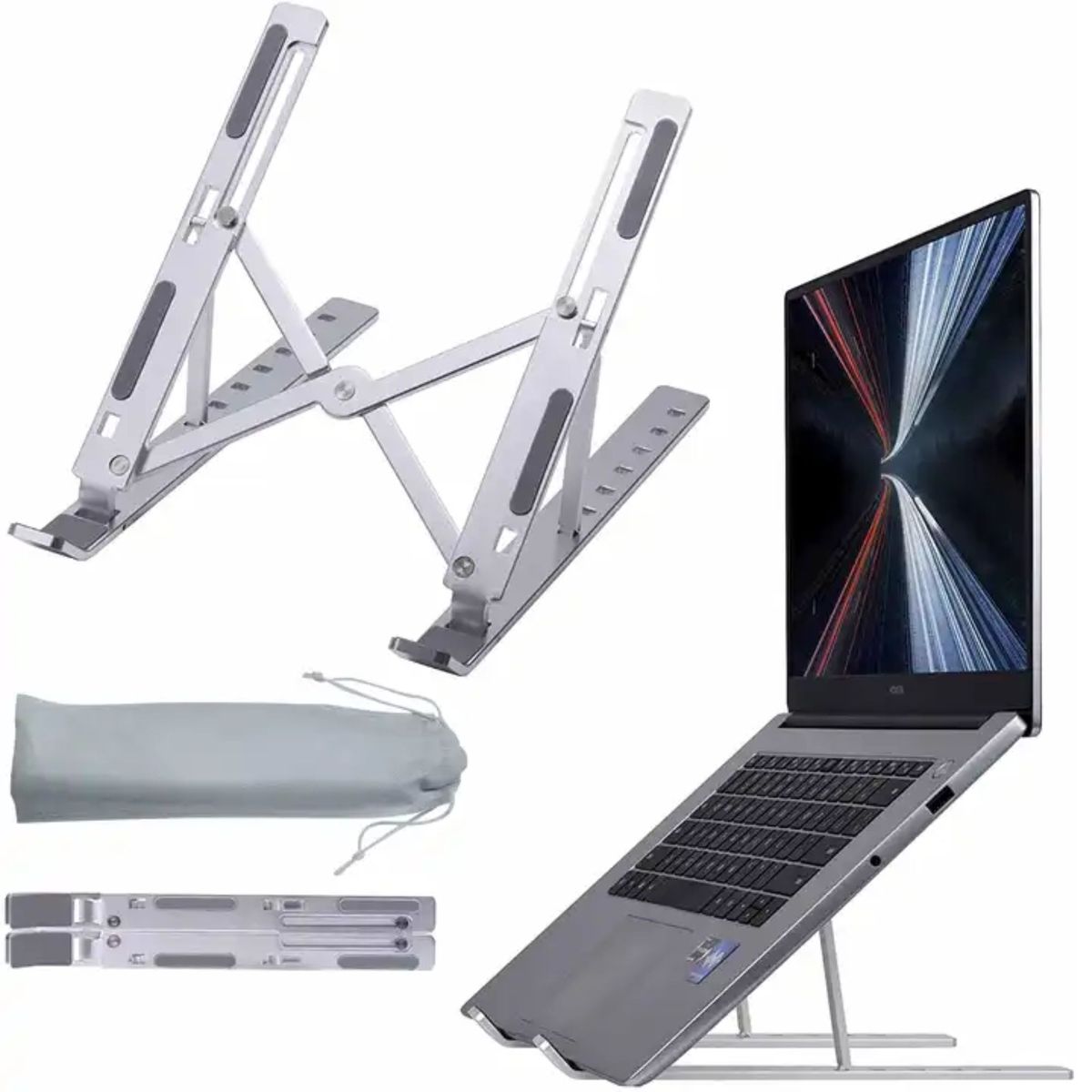 GENERICO - Soporte Aluminio Plegable Laptop Premium Portatil Multifuncion