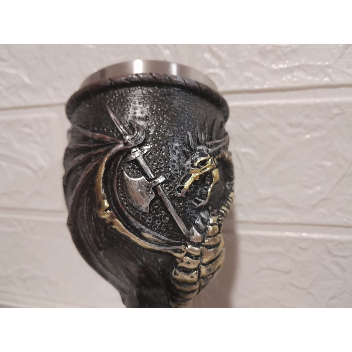 GENERICO - Copa Vino Termica Acero Tematica Medieval 3D Dragones Games Of Trones