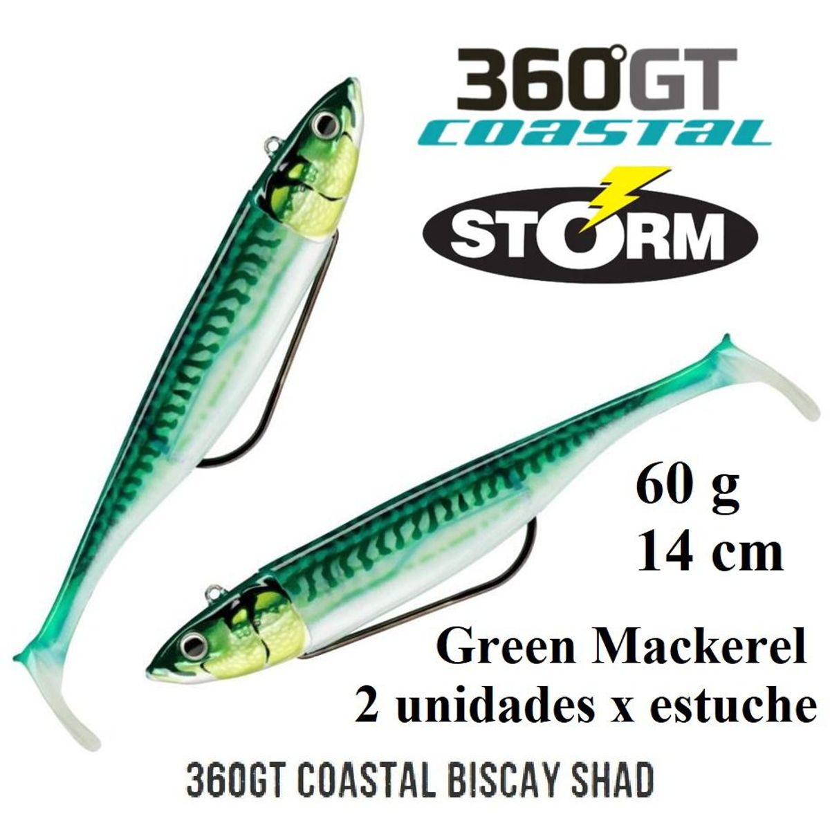 GENERICO - Señuelo De Silicona Pesca Storm Biscay Shad 2 Unidades 60 G.
