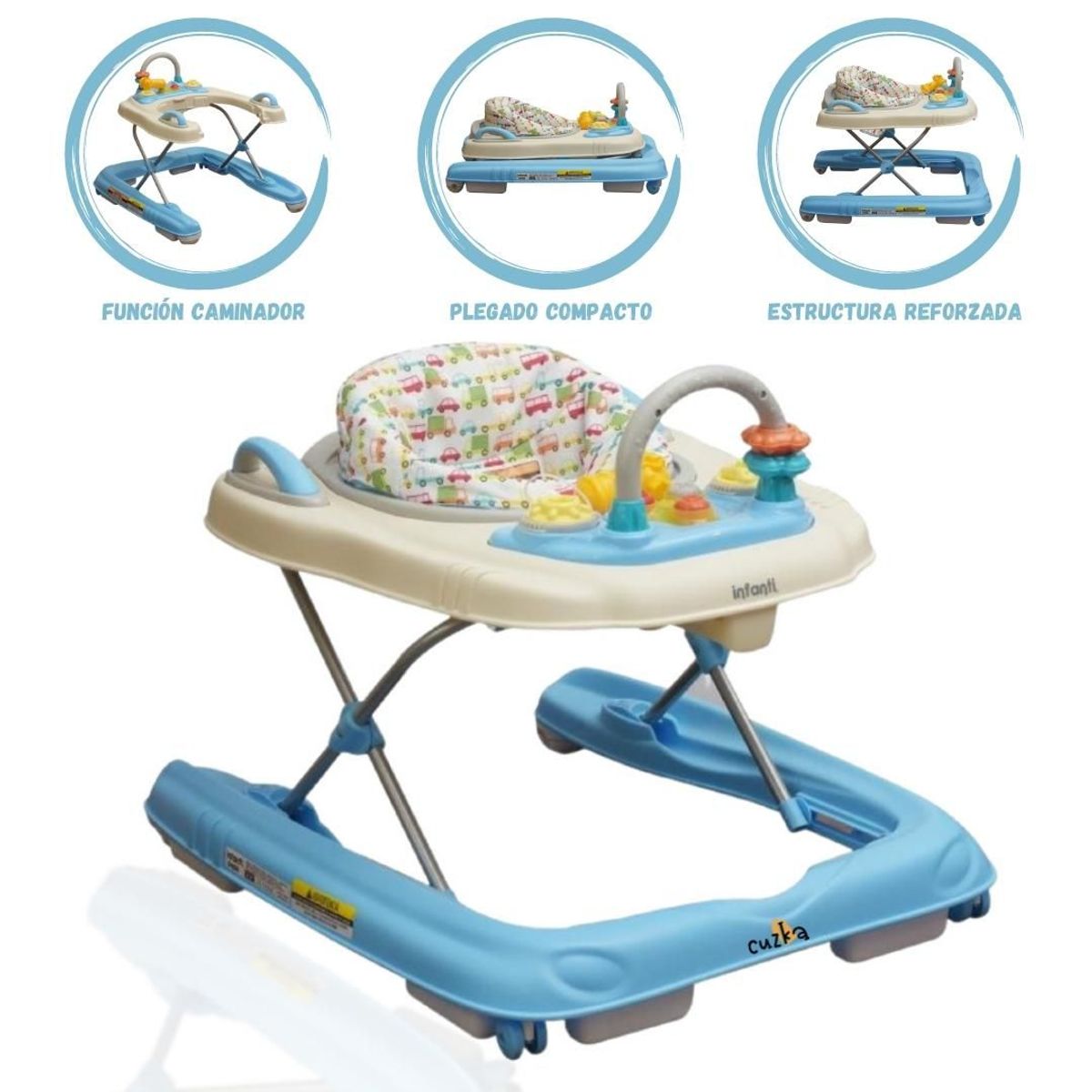 INFANTI - Andador Para Bebé Caminador «HAPPY STEP» Blue